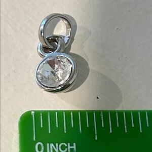 Silver tone rhinestone Charm Pendant